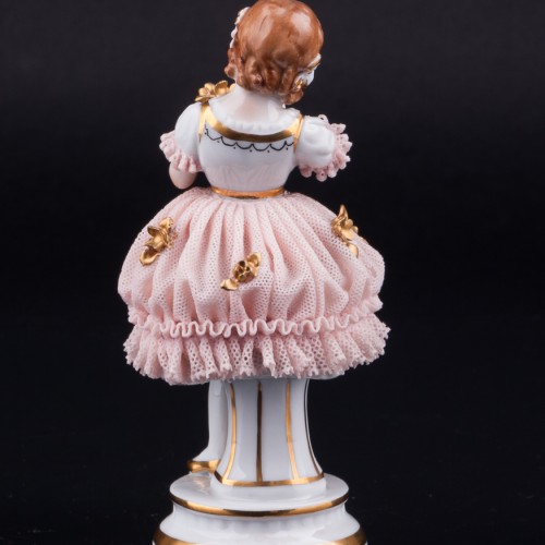 Девочка с букетом, кружевная, Muller & Co, Германия, нач. 20 в