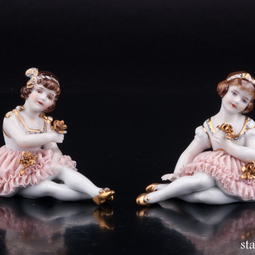 Сидящая девочка, кружевная, Muller & Co, Германия, нач. 20 в