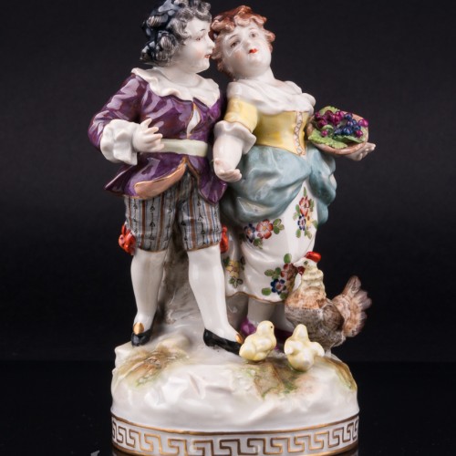 Дети, кормящие домашних птиц, Volkstedt, Германия, до 1935 г