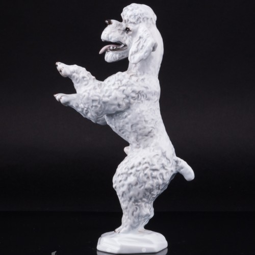 Фигурка собаки из фарфора Пудель на задних лапах, Rosenthal, Германия, 1960 гг.