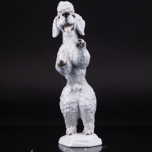 Фигурка собаки из фарфора Пудель на задних лапах, Rosenthal, Германия, 1960 гг.