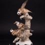 Фарфоровая статуэтка птиц Три щегла на дереве, Hutschenreuther, Германия, 1938-55 гг.