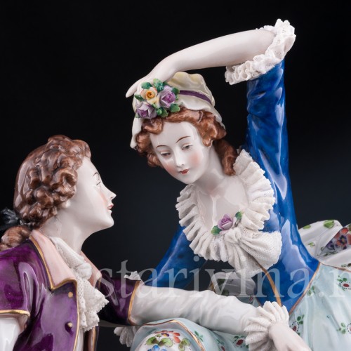 Фарфоровая статуэтка Большая пасторальная пара, Sitzendorf, Германия, пер. пол. 20 в.