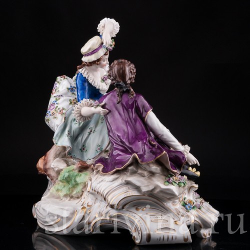 Фарфоровая статуэтка Большая пасторальная пара, Sitzendorf, Германия, пер. пол. 20 в.