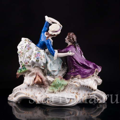 Фарфоровая статуэтка Большая пасторальная пара, Sitzendorf, Германия, пер. пол. 20 в.