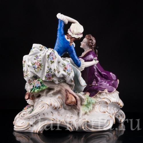 Фарфоровая статуэтка Большая пасторальная пара, Sitzendorf, Германия, пер. пол. 20 в.