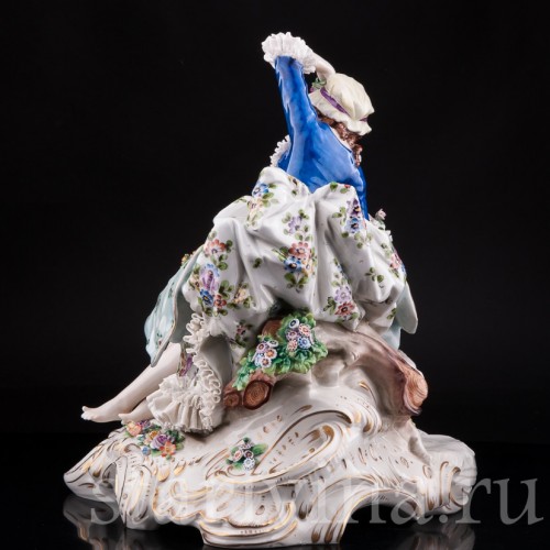 Фарфоровая статуэтка Большая пасторальная пара, Sitzendorf, Германия, пер. пол. 20 в.