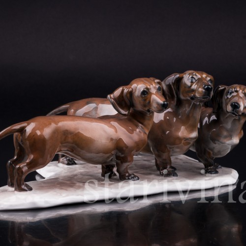Три таксы, Rosenthal, Германия, 1935 г