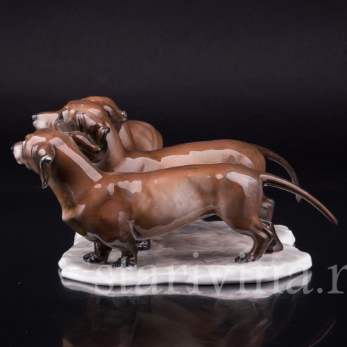 Три таксы, Rosenthal, Германия, 1935 г