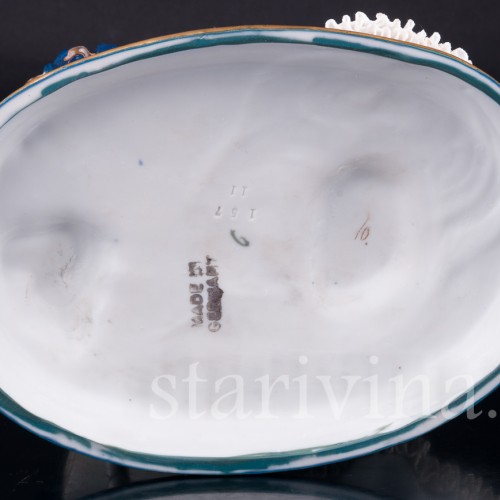 Девушка за клавесином, кружевная, E. A. Muller, Германия, до 1927 г