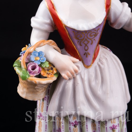 Девочка с цветком, Meissen, Германия, 19 в