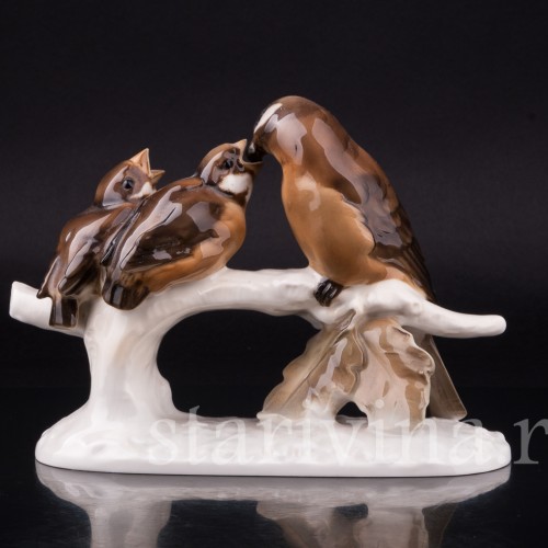 Воробьи на ветке, Hutschenreuther, Германия, 1945-49 гг