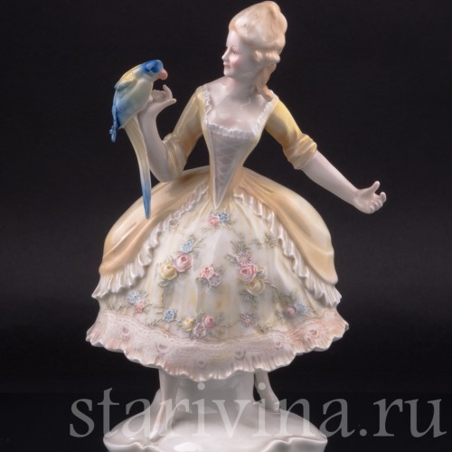 Дама с попугаем, Karl Ens, Германия, 1920-30 гг