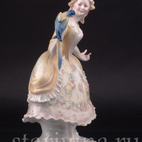Дама с попугаем, Karl Ens, Германия, 1920-30 гг