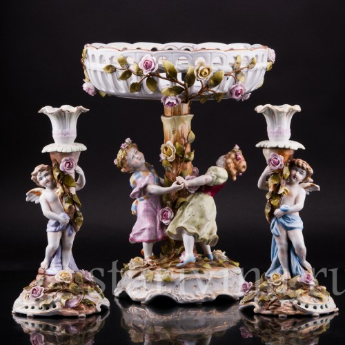 Фруктовница и подсвечники, трио, Von Schierholz, Германия, сер. 20 в