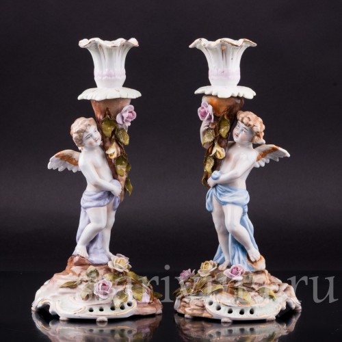 Фруктовница и подсвечники, трио, Von Schierholz, Германия, сер. 20 в