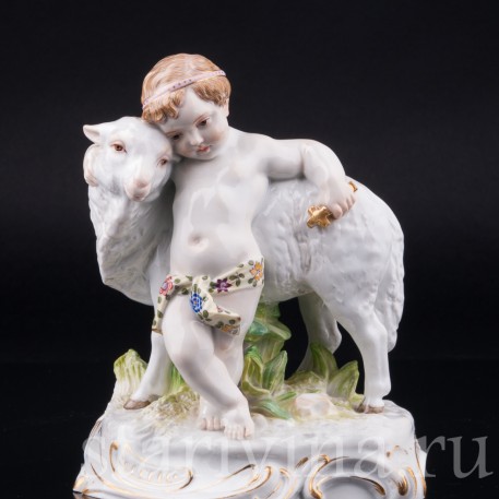 Младенец с овечкой, (Юный Иоанн Креститель с Агнцем), Meissen, Германия, кон. 19 - нач. 20 вв