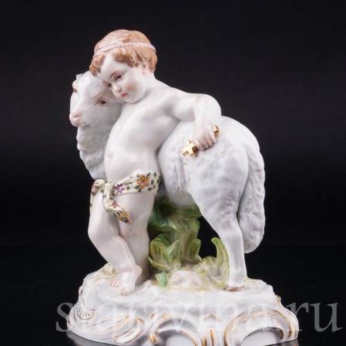 Младенец с овечкой, (Юный Иоанн Креститель с Агнцем), Meissen, Германия, кон. 19 - нач. 20 вв