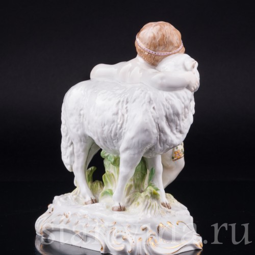 Младенец с овечкой, (Юный Иоанн Креститель с Агнцем), Meissen, Германия, кон. 19 - нач. 20 вв