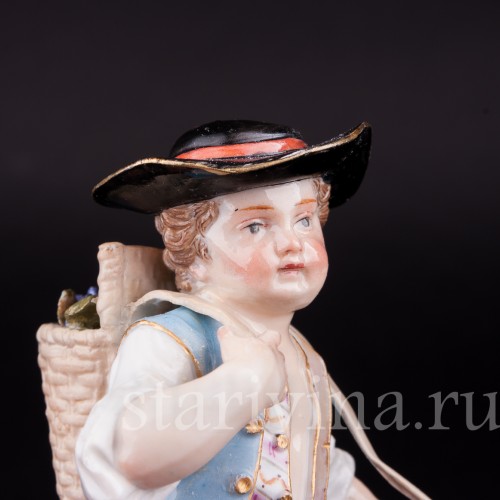 Мальчик с корзиной винограда, Meissen, Германия, 19 в