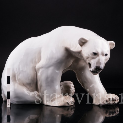 Сидящий белый медведь, Bing & Grondahl, Дания, 1950-60 гг
