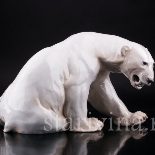 Сидящий белый медведь, Bing & Grondahl, Дания, 1950-60 гг