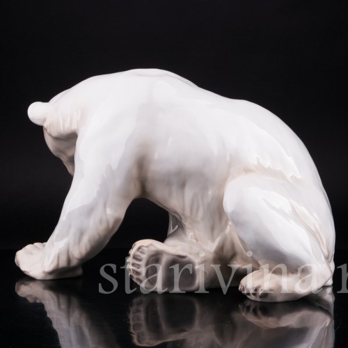 Сидящий белый медведь, Bing & Grondahl, Дания, 1950-60 гг