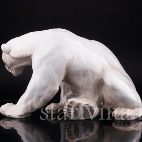 Сидящий белый медведь, Bing & Grondahl, Дания, 1950-60 гг