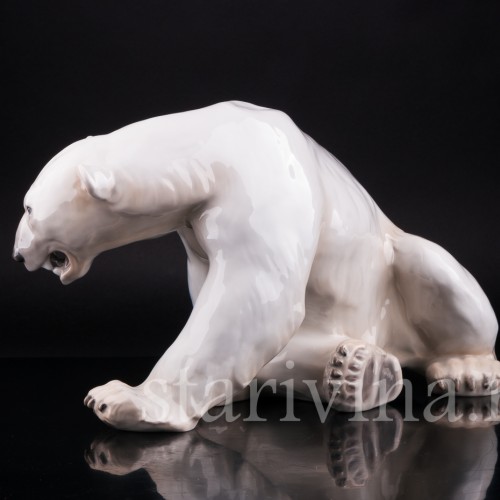 Сидящий белый медведь, Bing & Grondahl, Дания, 1950-60 гг