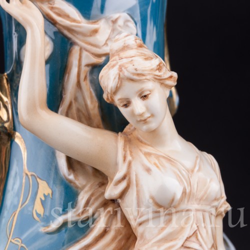 Афина, девушка с совой, ваза, Karl Ens, Германия, 1900 гг