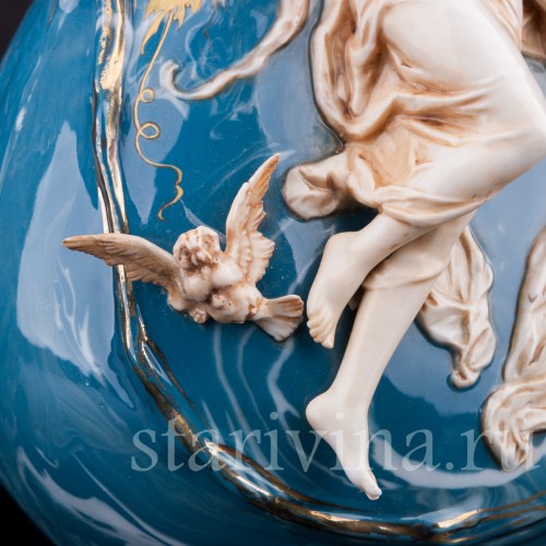 Афина, девушка с совой, ваза, Karl Ens, Германия, 1900 гг