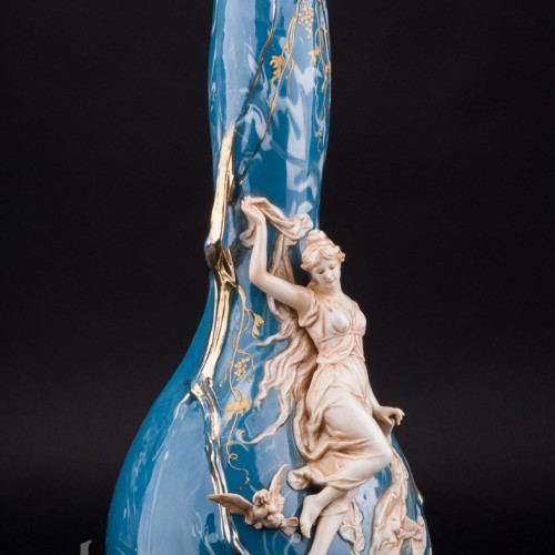 Афина, девушка с совой, ваза, Karl Ens, Германия, 1900 гг