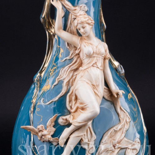 Афина, девушка с совой, ваза, Karl Ens, Германия, 1900 гг