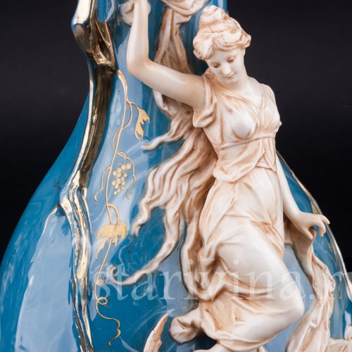 Афина, девушка с совой, ваза, Karl Ens, Германия, 1900 гг