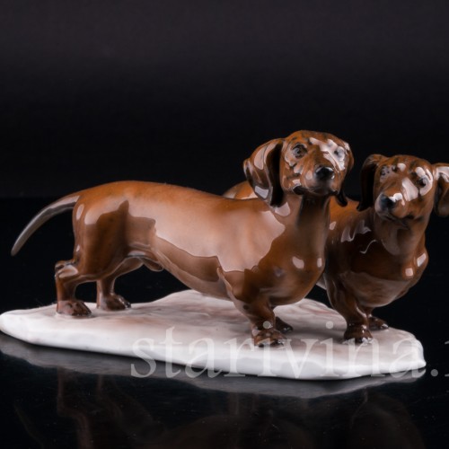 Фигурка собак Две таксы, Rosenthal, Германия, 1960 гг.