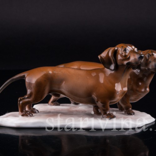 Фигурка собак Две таксы, Rosenthal, Германия, 1960 гг.