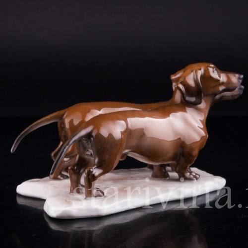 Фигурка собак Две таксы, Rosenthal, Германия, 1960 гг.