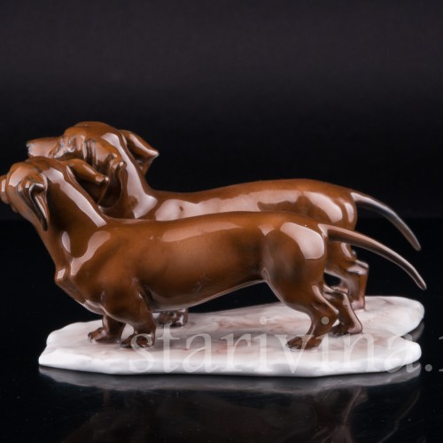 Фигурка собак Две таксы, Rosenthal, Германия, 1960 гг.