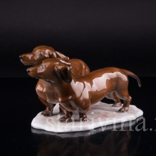 Фигурка собак Две таксы, Rosenthal, Германия, 1960 гг.