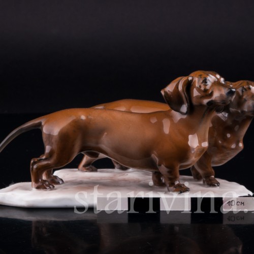 Фигурка собак Две таксы, Rosenthal, Германия, 1960 гг.