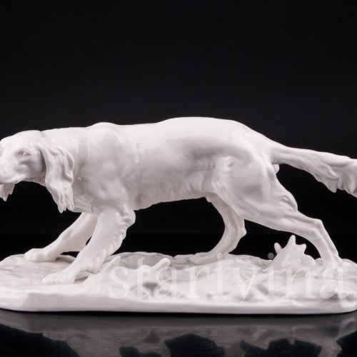 Статуэтка собаки из фарфора Сеттер, Nymphenburg, Германия.