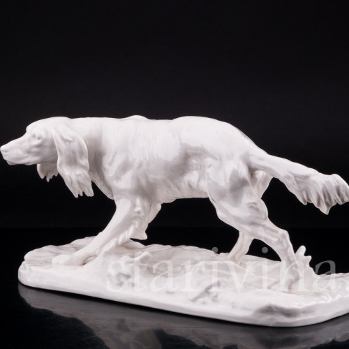 Статуэтка собаки из фарфора Сеттер, Nymphenburg, Германия.