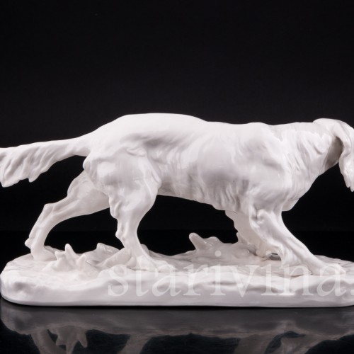 Статуэтка собаки из фарфора Сеттер, Nymphenburg, Германия.