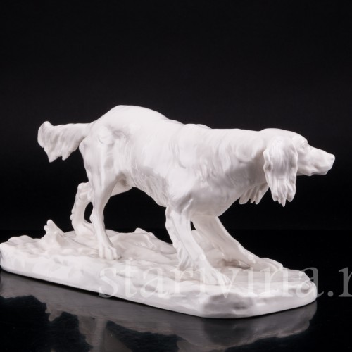 Статуэтка собаки из фарфора Сеттер, Nymphenburg, Германия.