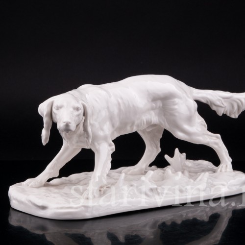 Статуэтка собаки из фарфора Сеттер, Nymphenburg, Германия.
