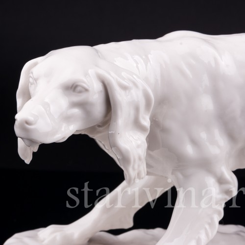 Статуэтка собаки из фарфора Сеттер, Nymphenburg, Германия.