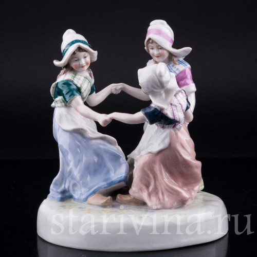 Хоровод, три девочки, Karl Ens, Германия, 1930-40 гг