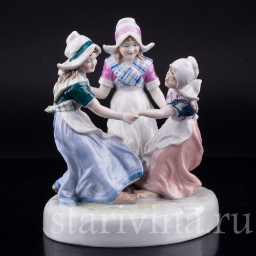 Хоровод, три девочки, Karl Ens, Германия, 1930-40 гг