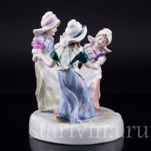 Хоровод, три девочки, Karl Ens, Германия, 1930-40 гг