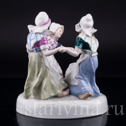 Хоровод, три девочки, Karl Ens, Германия, 1930-40 гг